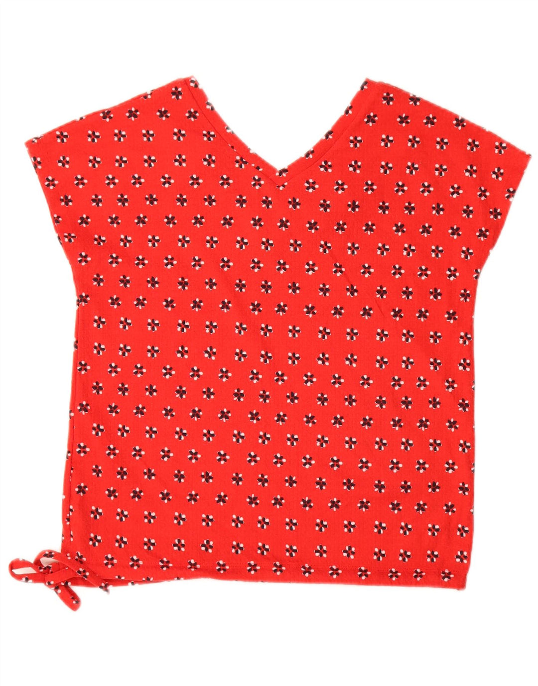 Marks & Spencer Blusa para Mujer Top UK 8 Pequeño Algodón Floral Rojo