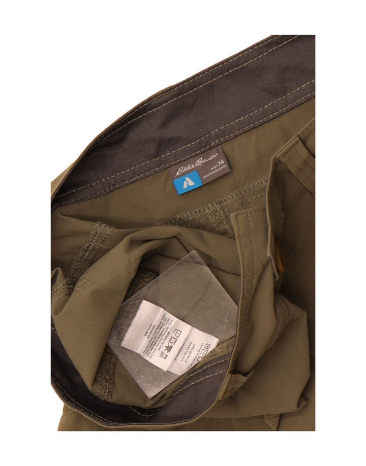 Eddie Bauer Pantalones cortos cargo para hombre W34 Nylon caqui grande