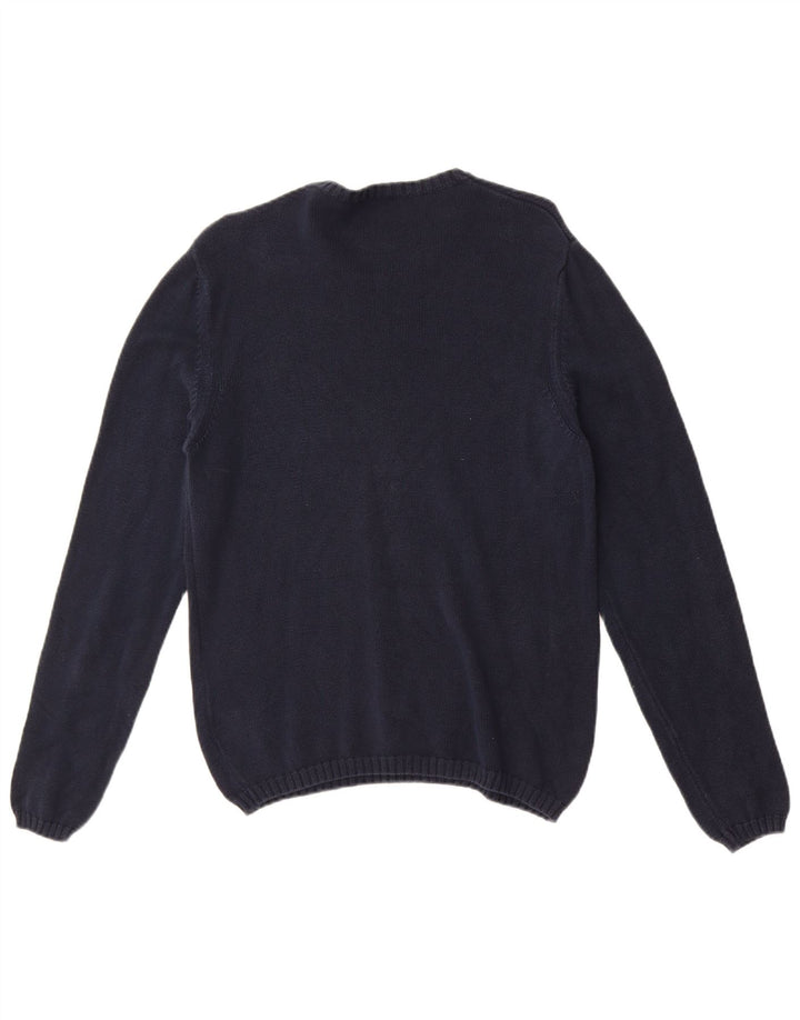 Fred Perry - Jersey de cuello redondo para hombre, talla grande, algodón azul marino