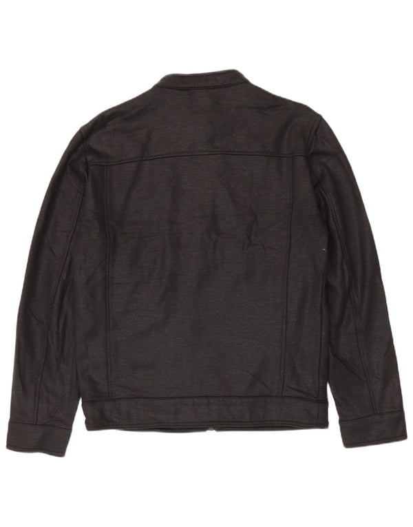 Zara Mens Bomber Jacket UK 38 Medium Negro Poliéster