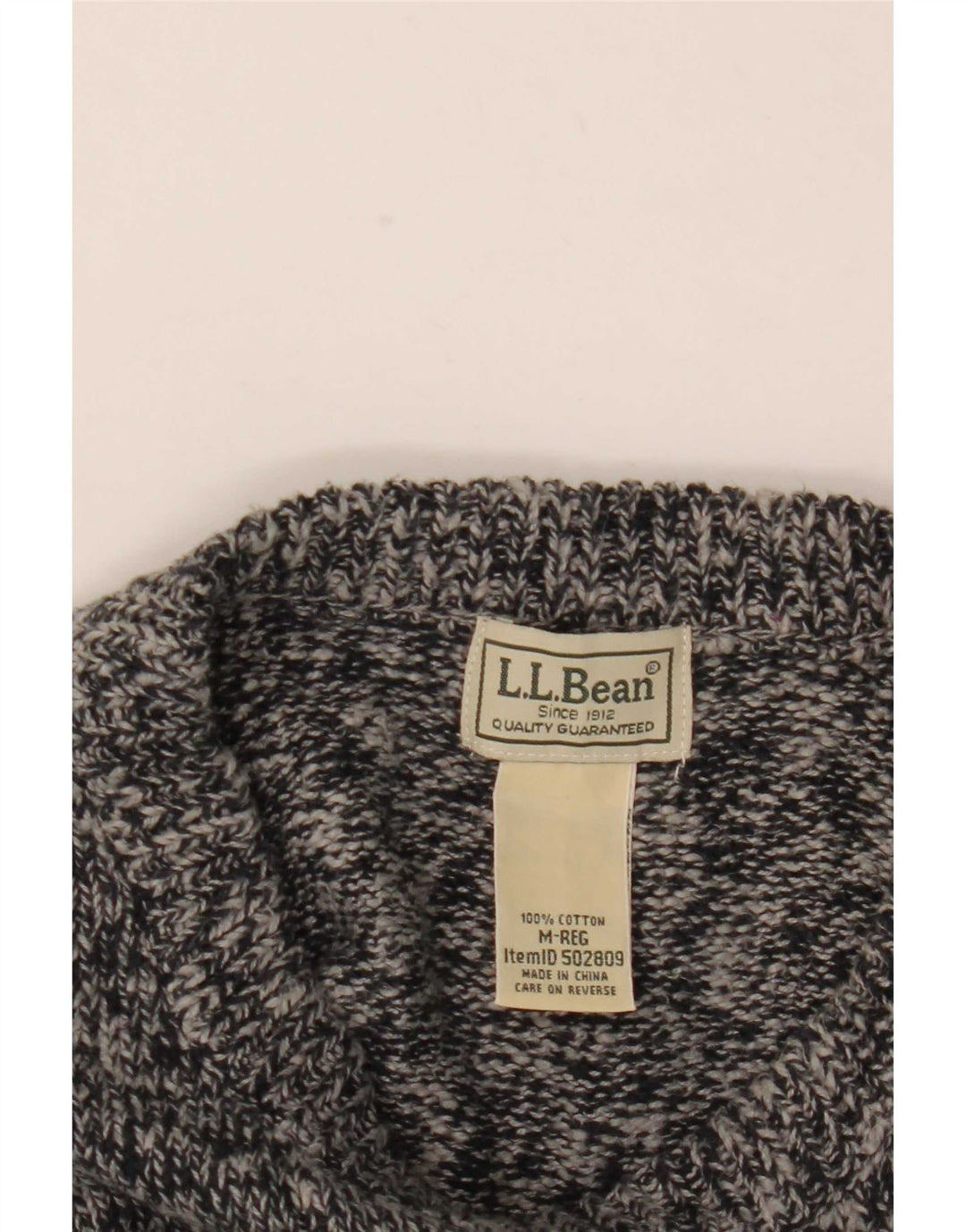 L.L.Bean Jersey de cuello redondo para hombre de algodón moteado gris medio