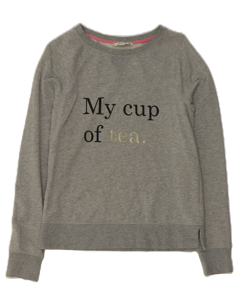 BODEN Womens Graphic Oversized Sweatshirt Jumper UK 6 XS Grey Cotton Vintage Boden and Second-Hand Boden from Messina Hembry 