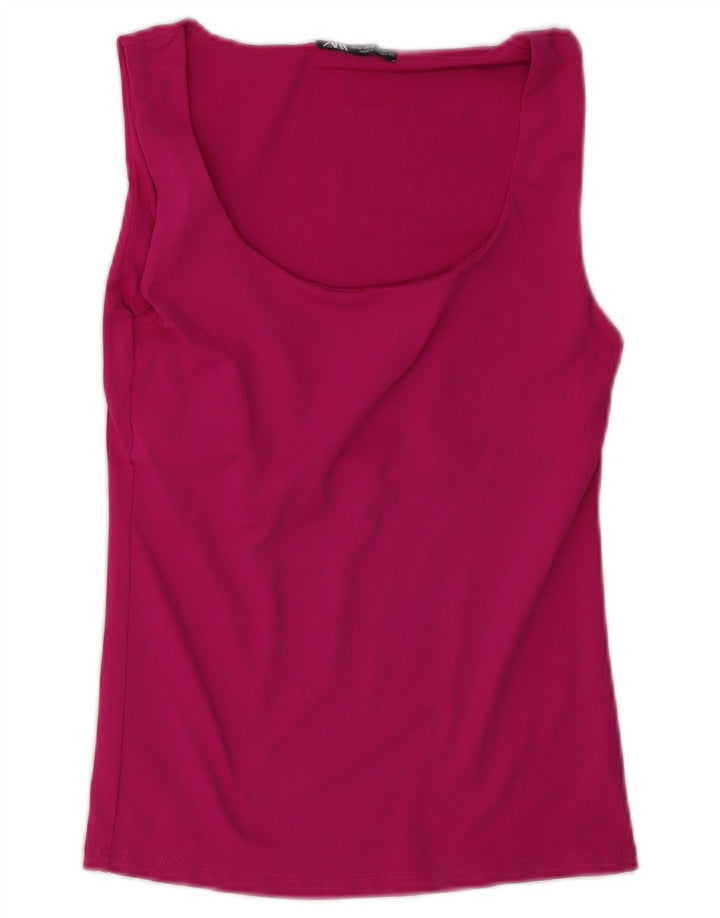 Zara Mujer Chaleco Top UK 42 Medio Rosa