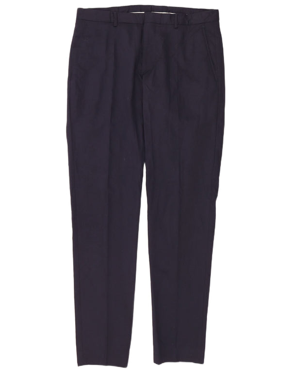 Zara Pantalón de traje ajustado para hombre EU 40 Medium W31 L36 Azul marino