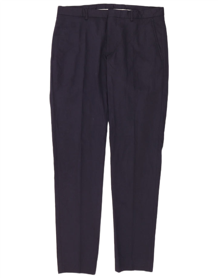 Zara Pantalón de traje ajustado para hombre EU 40 Medium W31 L36 Azul marino