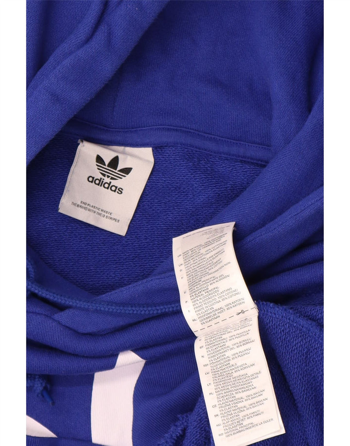 Adidas Hombre Sudadera Con Capucha Gráfica Jersey De Algodón Azul Medio