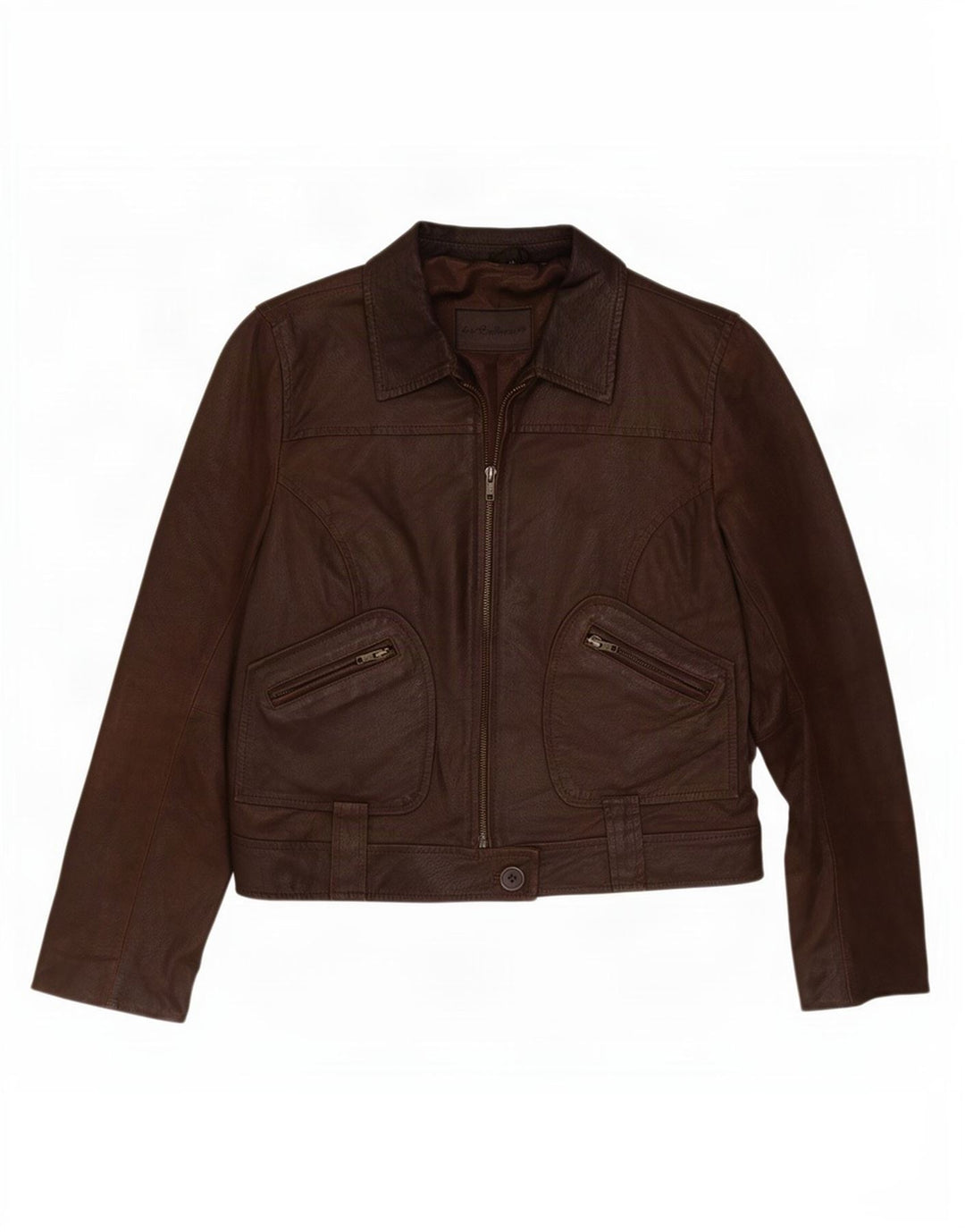 In Extenso Chaqueta de cuero para mujer UK 44 Marrón medio