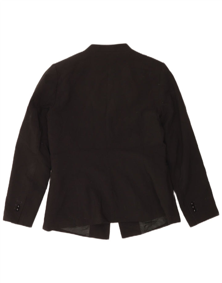 Zara Mujer Blazer Chaqueta UK 46 Grande Poliéster Negro