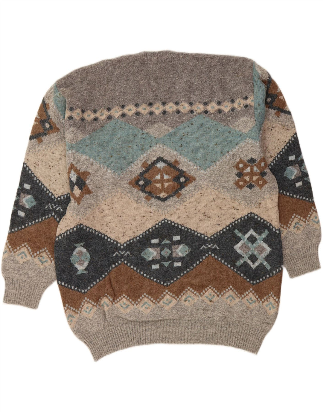 SOUTH COAST Jersey con cuello en V para hombre IT 54 XL Lana gris Fair Isle