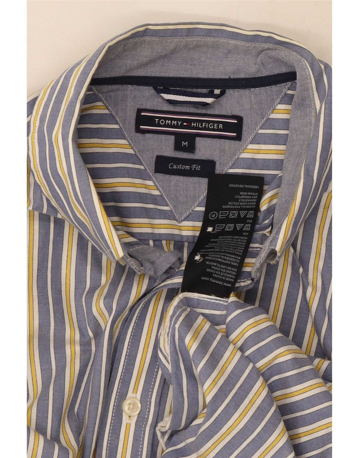 Tommy Hilfiger Camisa Custom Fit de algodón a rayas azul medio para hombre