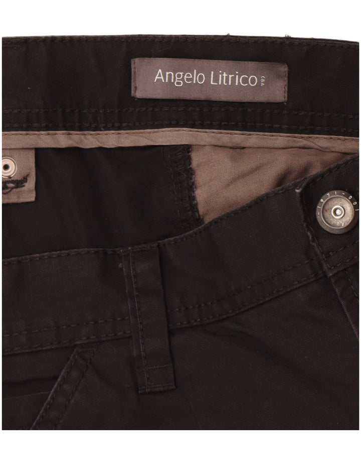 ANGELO LITRICO Bermudas tipo cargo para hombre EU 58 4XL W42 Algodón negro