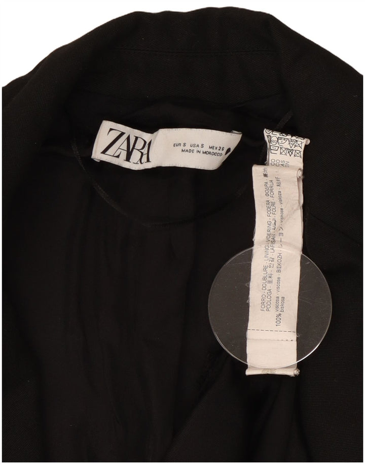 Zara Mujer Chaqueta Blazer De 2 Botones UK 10 Small Viscosa Negra
