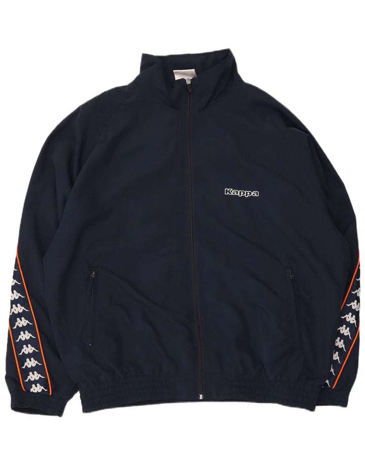 Kappa Mens Graphic Bomber Jacket UK 44 2XL Azul Marino Poliéster