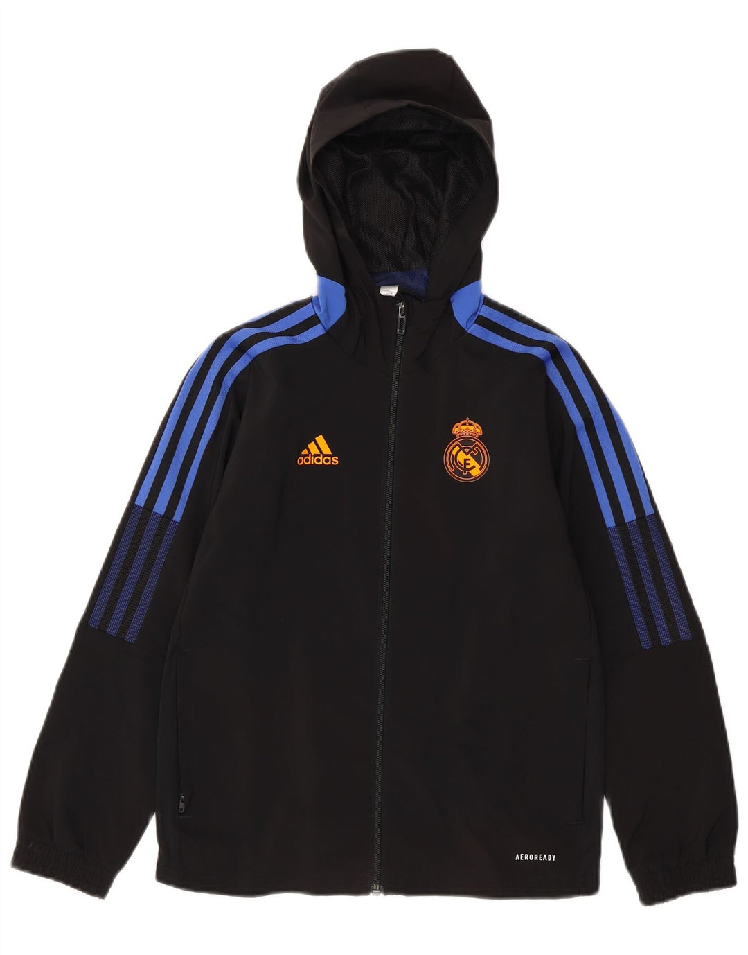 ADIDAS Chaqueta de Chándal con Capucha Real Madrid para Niños 9-10 Años Negro