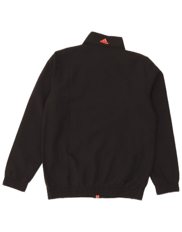 Adidas Boys Graphic Chándal Top Chaqueta 11-12 Años Negro Poliéster