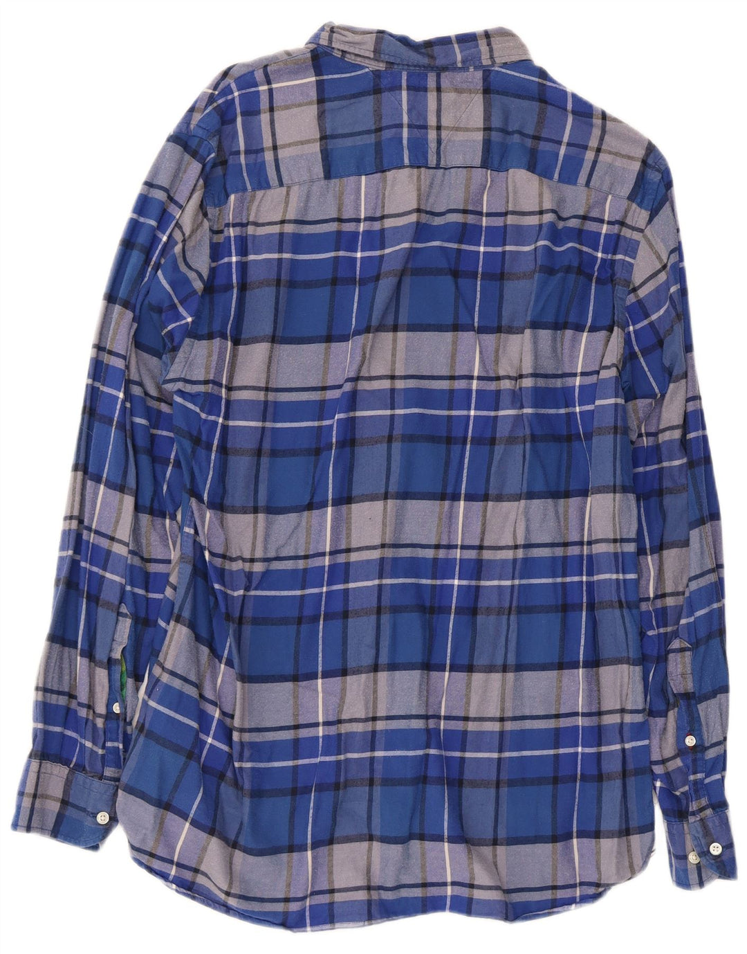 Camisa Tommy Hilfiger de corte regular para hombre de algodón a cuadros azules grandes