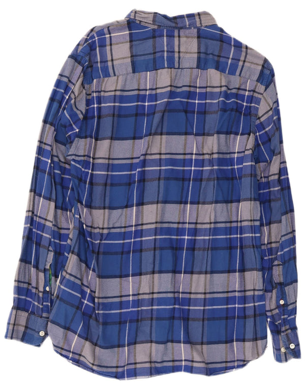 Camisa Tommy Hilfiger de corte regular para hombre de algodón a cuadros azules grandes