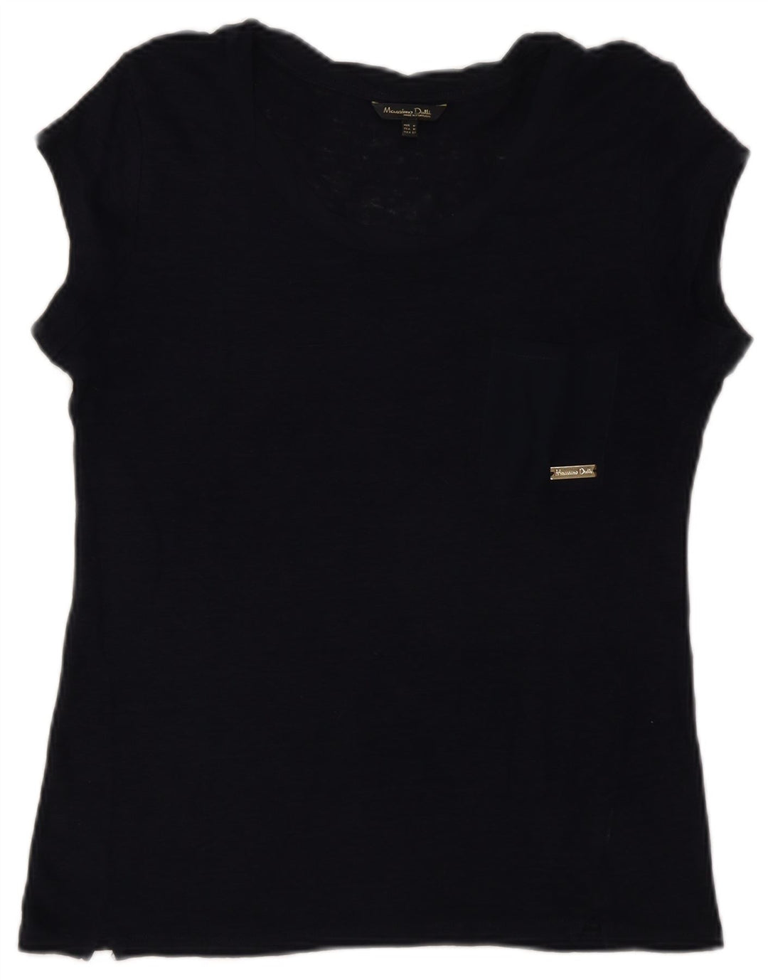 Massimo Dutti Camiseta Mujer Top UK 12 Medium Azul Marino