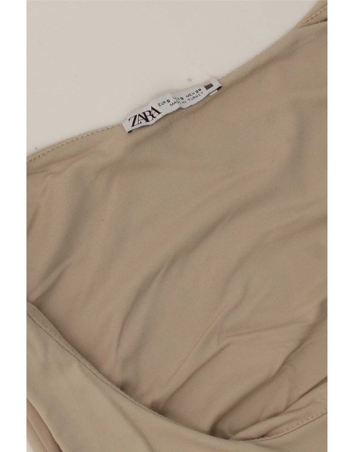 Zara Mujer Chaleco Top UK 8 Small Beige
