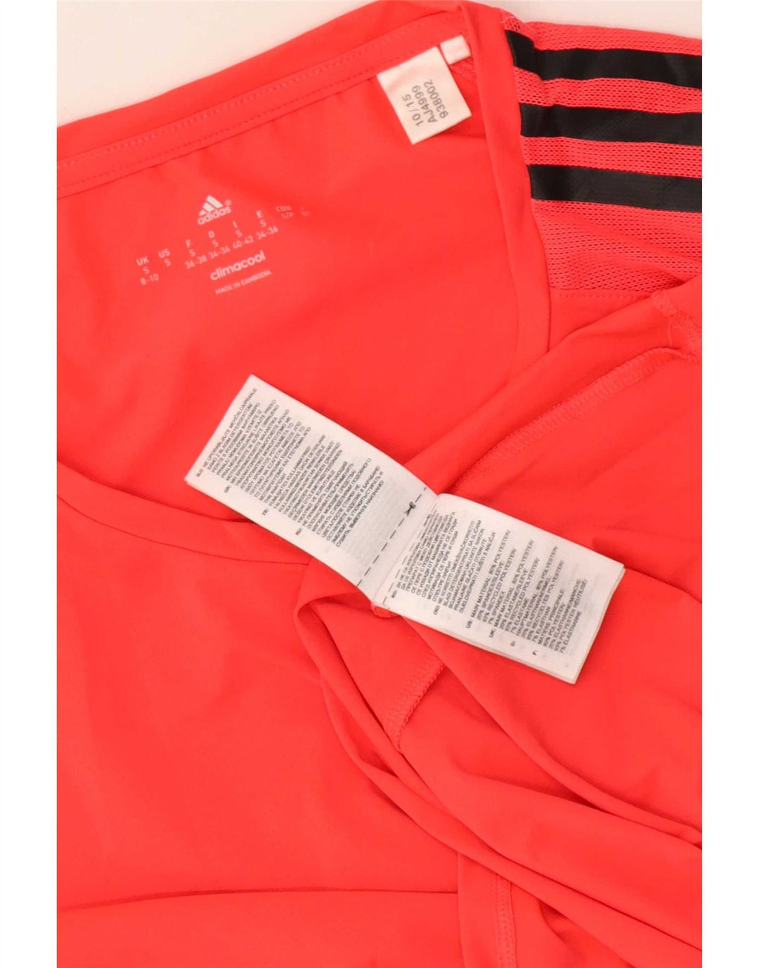 Adidas Mujer Climacool Camiseta Top UK 8/10 Pequeño Rojo Poliéster