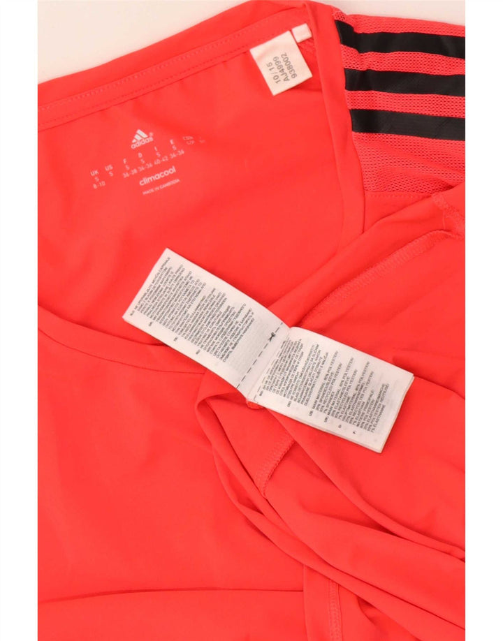 Adidas Mujer Climacool Camiseta Top UK 8/10 Pequeño Rojo Poliéster