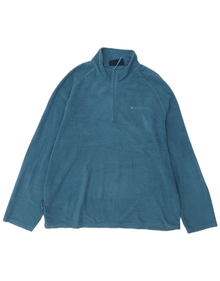 Mountain Warehouse Jersey de forro polar con cuello y cremallera para hombre XL Poliéster azul