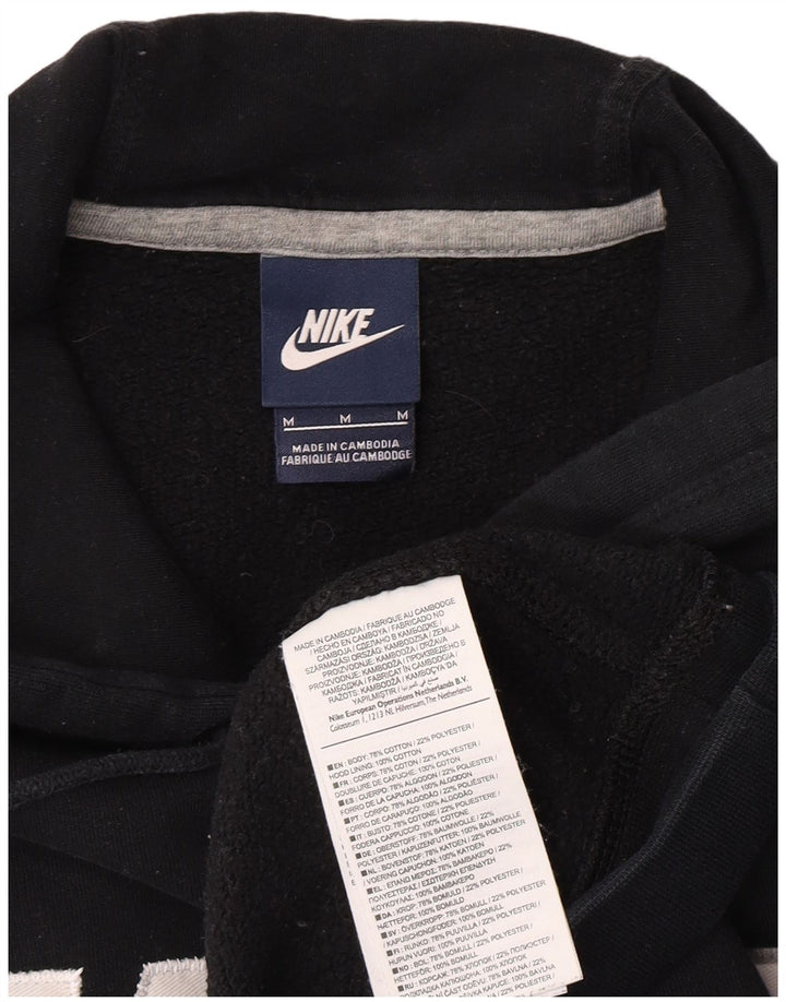 Nike Sudadera con capucha gráfica para hombre, jersey de algodón negro mediano