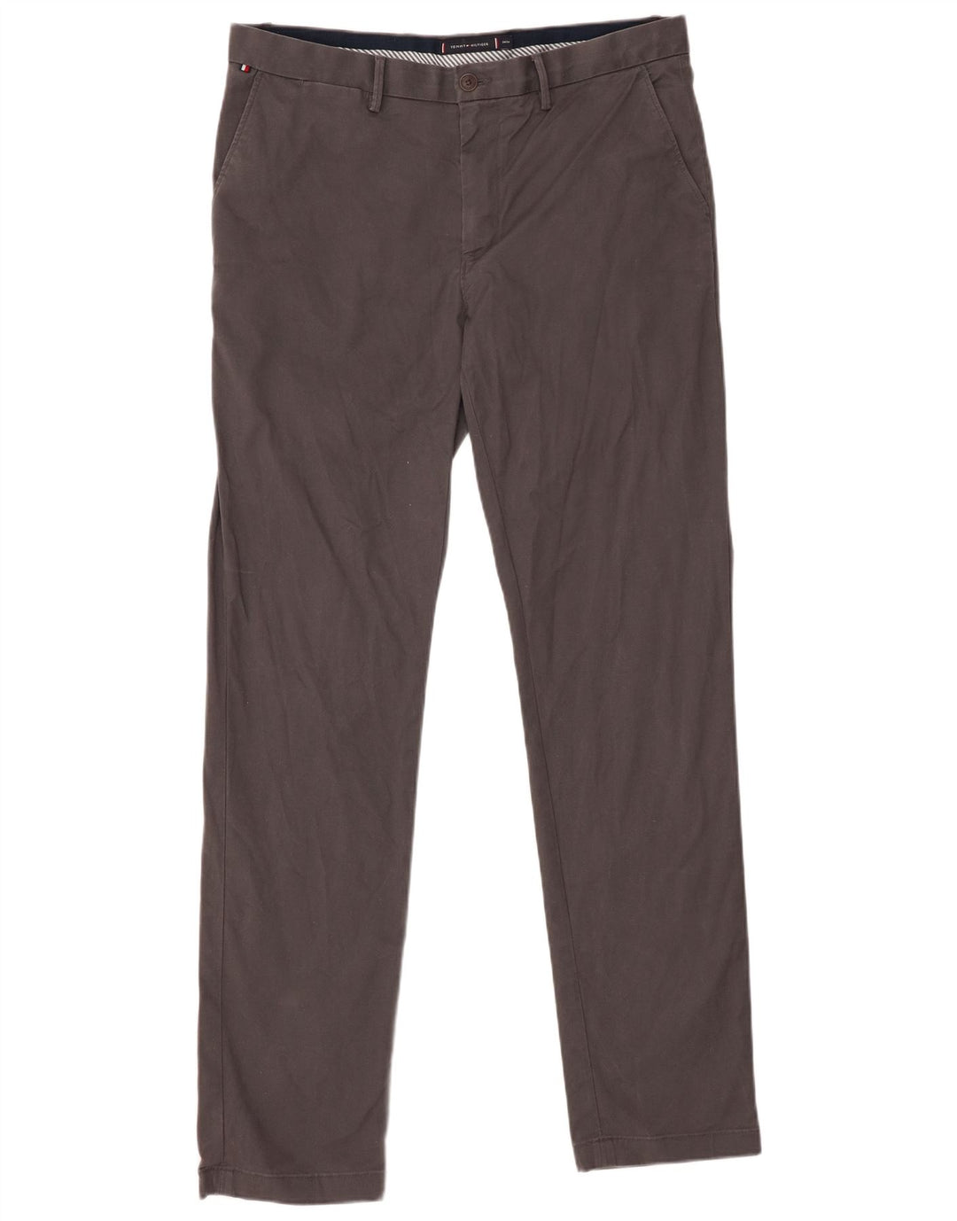 TOMMY HILFIGER Pantalón chino ajustado para hombre W34 L34 Algodón gris