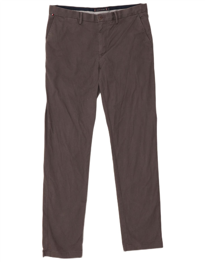 TOMMY HILFIGER Pantalón chino ajustado para hombre W34 L34 Algodón gris