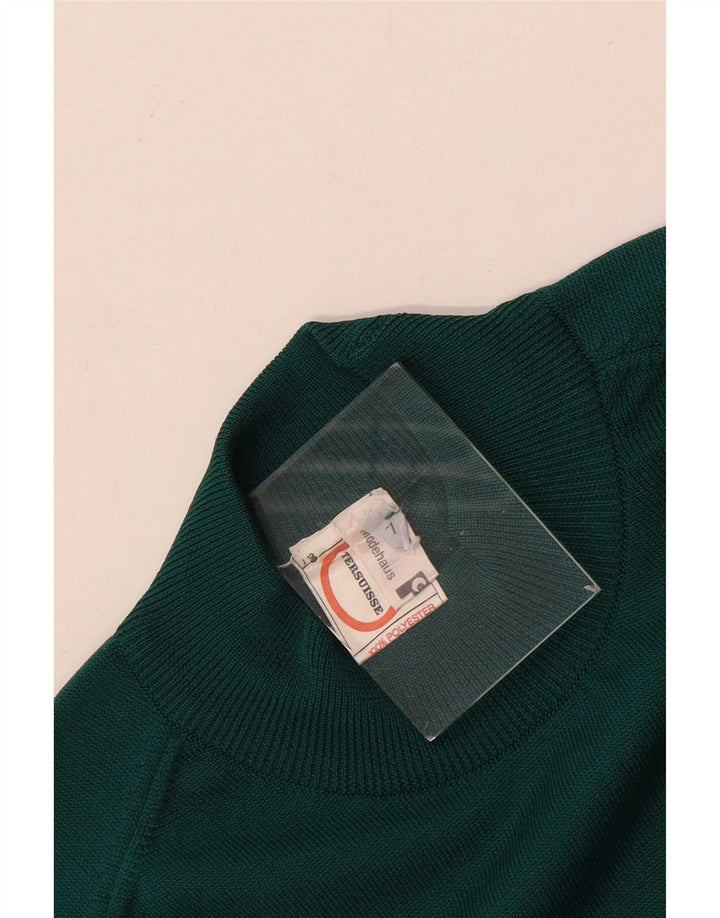 Vintage mujer cuello tortuga jersey suéter Reino Unido 12 verde medio