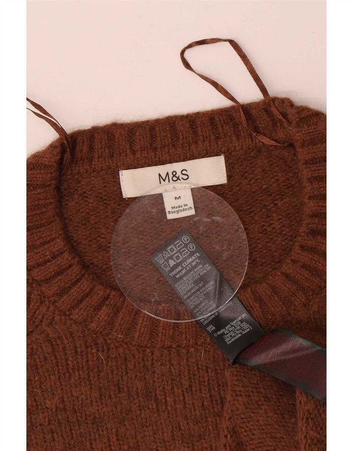 Marks & Spencer Suéter de cuello redondo para mujer UK 44 Marrón medio