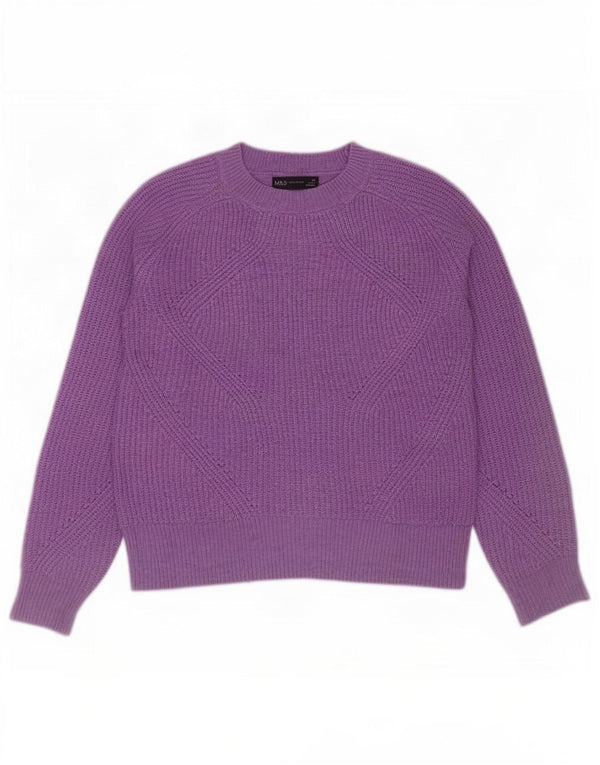 Marks & Spencer Suéter Corto con Cuello Barco para Mujer UK 6 XS Púrpura