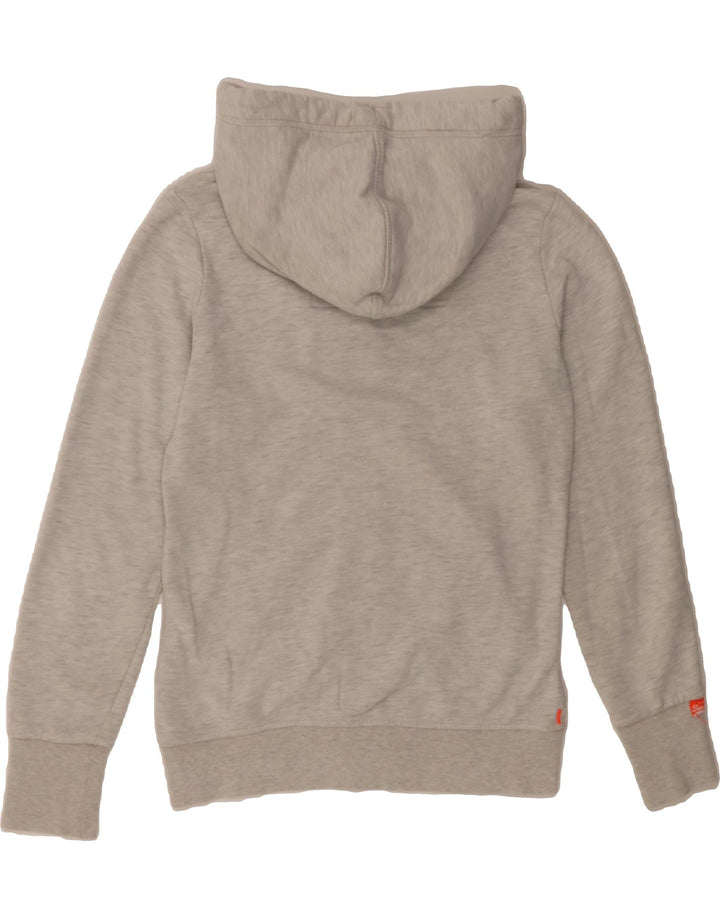SUPERDRY Womens Zip Hoodie Sweater UK 12 Medium Grey Cotton Vintage Superdry and Second-Hand Superdry from Messina Hembry 