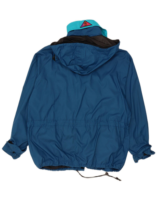 Aesse - Chaqueta impermeable con capucha para hombre, ajuste holgado, talla 40, color azul