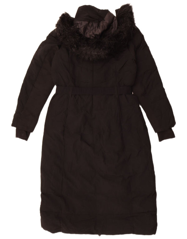 Michael Kors Abrigo acolchado con capucha para mujer UK 44 Poliéster negro mediano