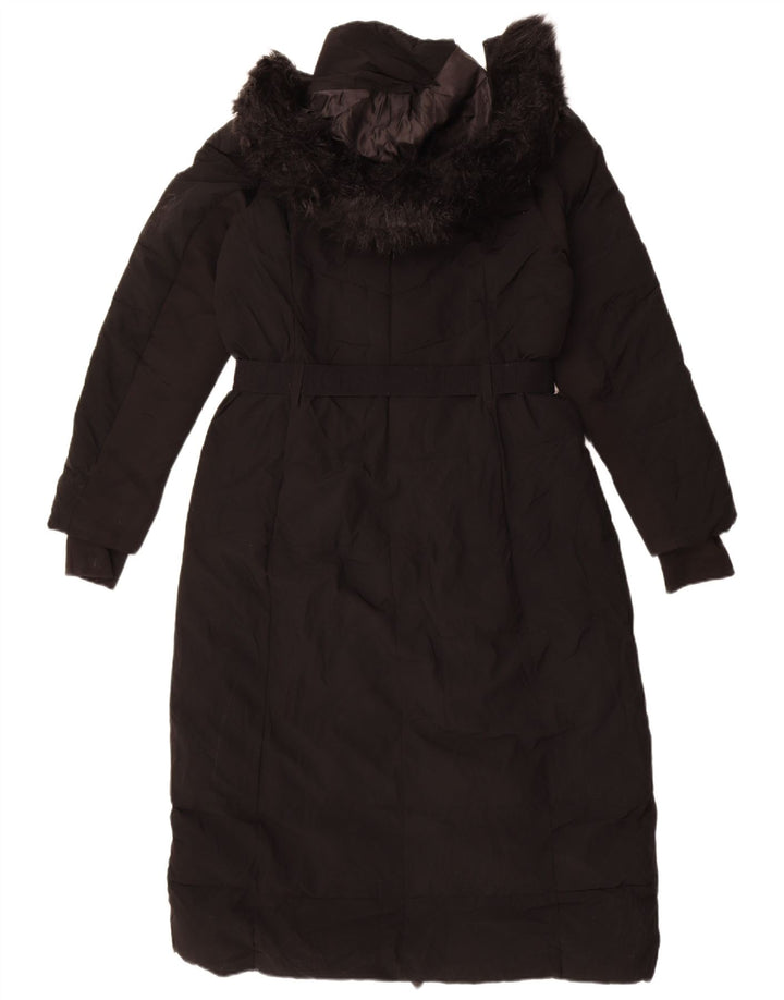 Michael Kors Abrigo acolchado con capucha para mujer UK 44 Poliéster negro mediano