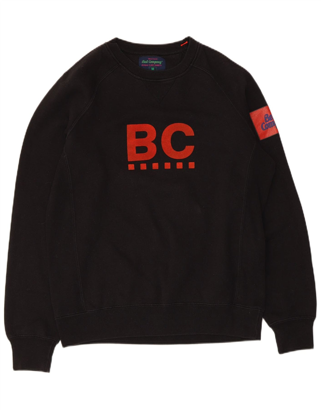 Best Company Hombre Gráfico Regular Fit Sudadera Jumper Medium Negro