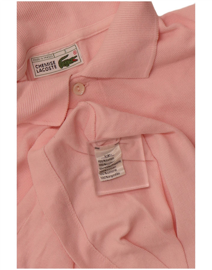 LACOSTE Polo para hombre talla 3 pequeño algodón rosa
