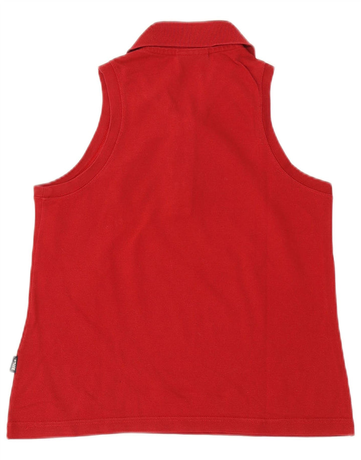 Rifle Polo sin mangas para mujer UK 12 Medium Red