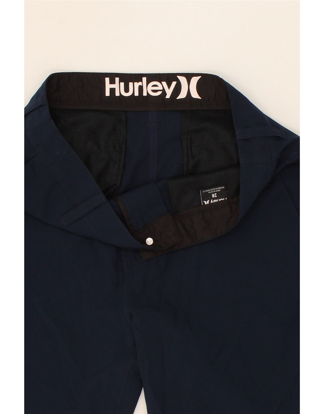 HURLEY Womens Chino Shorts W28 Medium  Navy Blue Polyester Vintage Hurley and Second-Hand Hurley from Messina Hembry 
