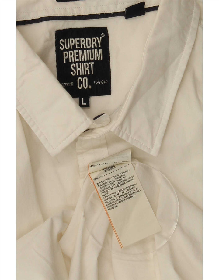 Superdry Camisa De Manga Corta Para Hombre De Algodón Blanco Grande