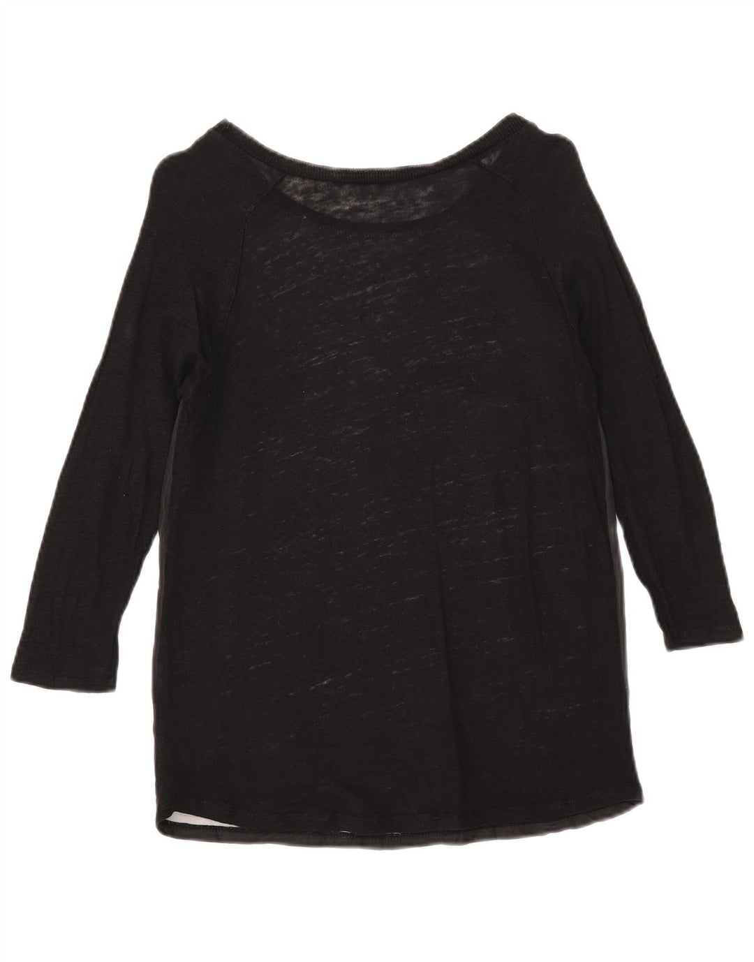 Zara Mujer Top Gráfico Manga 3/4 UK 42 Mediano Negro Floral