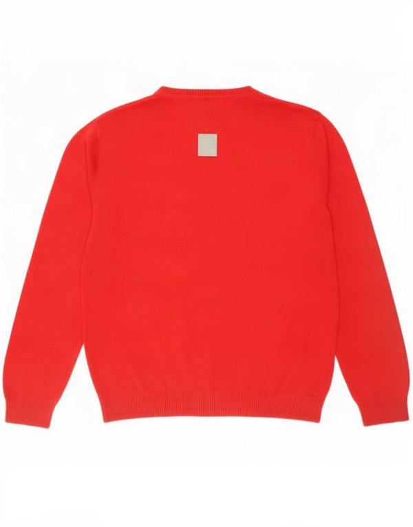 Tommy Hilfiger Jersey con cuello en V para hombre, talla grande, algodón rojo