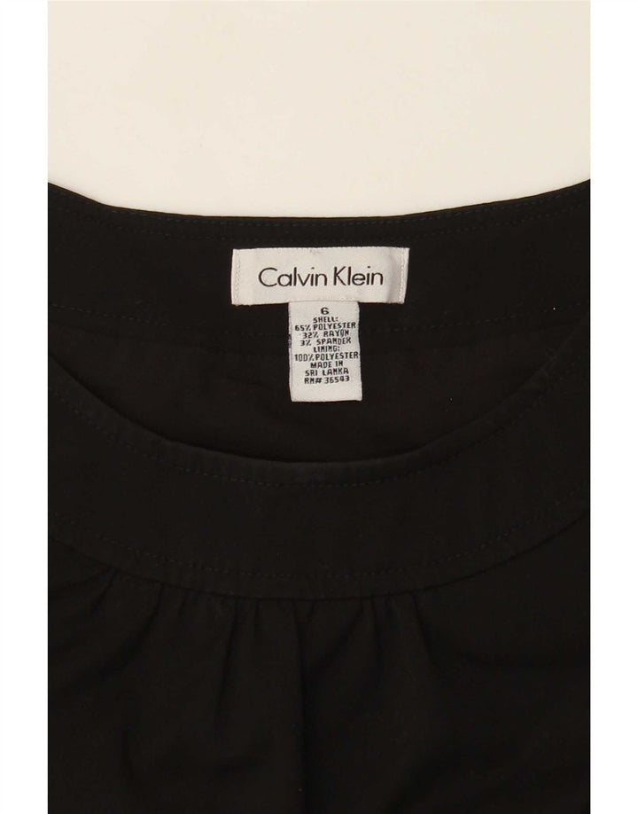 Calvin Klein Vestido sin mangas para mujer US 6 Mediano Negro Poliéster