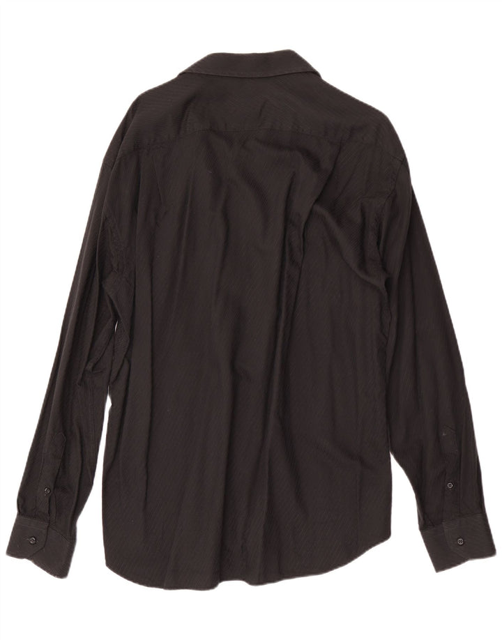 Camisa Roccobarocco Hombre Talla 43/17 XL Algodón Rayas Negras