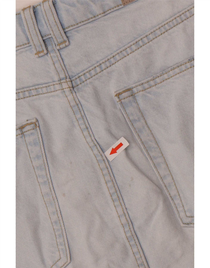 Zara Mujer Minifalda Vaquera Desgastada Pequeña W26 Algodón Azul