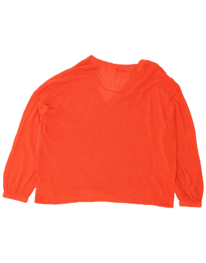 Zara Jersey oversize con cuello en V para mujer UK 44 Mediano Naranja