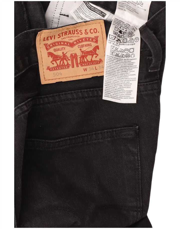 Levi's Vaqueros rectos 504 para hombre W34 L34 Algodón negro