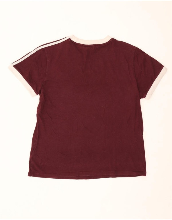 Adidas Camiseta extragrande para mujer UK 8 Small Borgoña Algodón