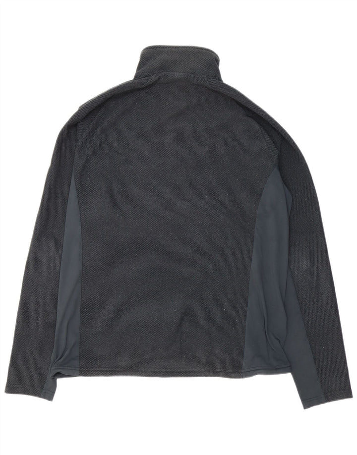 RAB - Sudadera con cuello y cremallera para hombre, talla grande, color negro, poliéster
